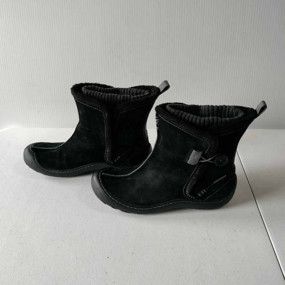 Clarks Privo Womens Black Suede Waterproof Ankle Boots Booties 8 Warm Comfort